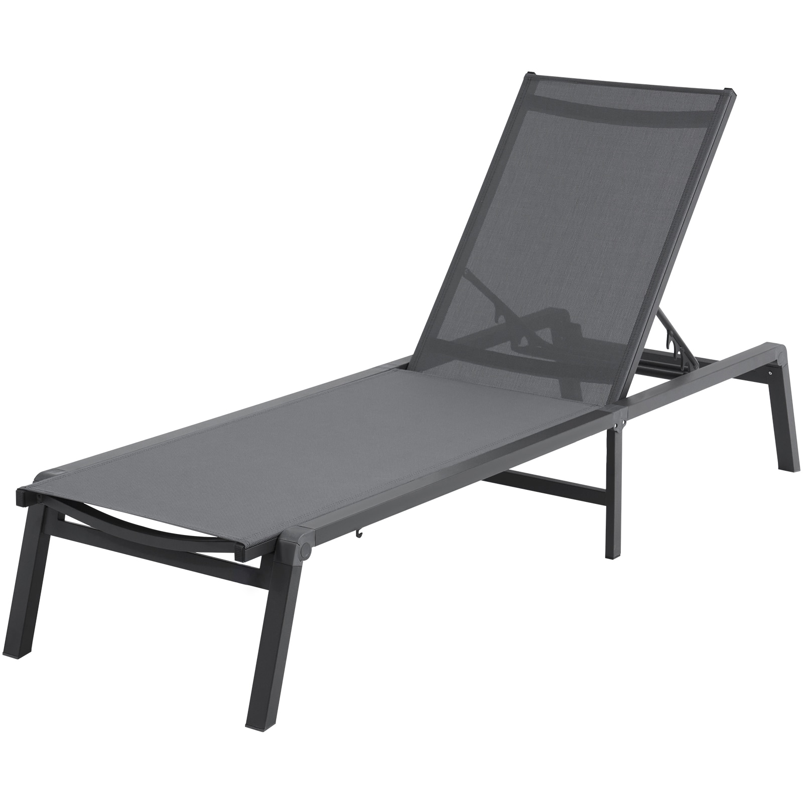 Outdoor Patio Lounge Chair With Adjustable 5 Position Backrest_voghion.com